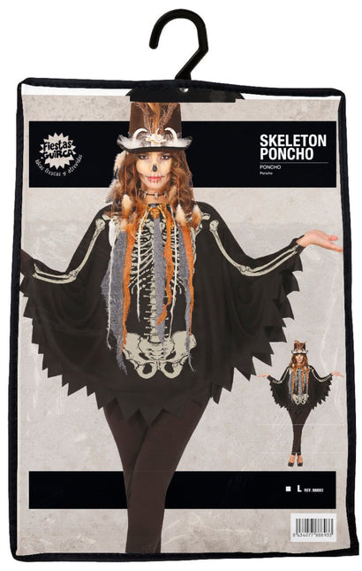 Skelet Poncho Zwart van Fiestas Guirca koop je bij Partywinkel