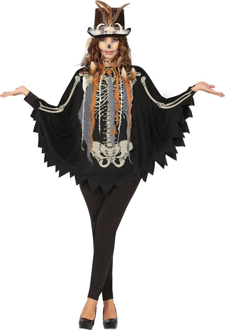 Skelet Poncho Zwart van Fiestas Guirca koop je bij Partywinkel