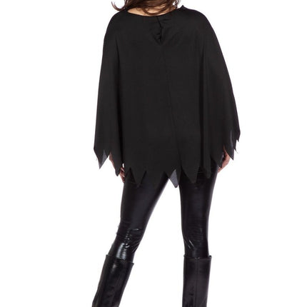 Skelet Poncho Zwart Zilver Strass van Wilbers & Wilbers koop je bij Partywinkel