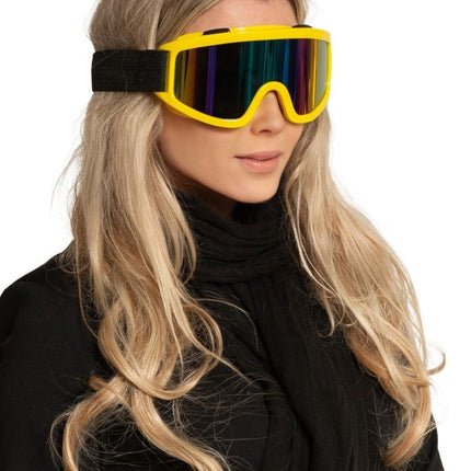 Ski Bril Geel van Partychimp koop je bij Partywinkel