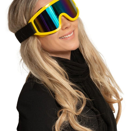 Ski Bril Geel van Partychimp koop je bij Partywinkel