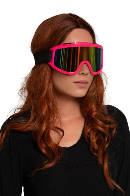 Skibril Neon Roze van Partychimp koop je bij Partywinkel