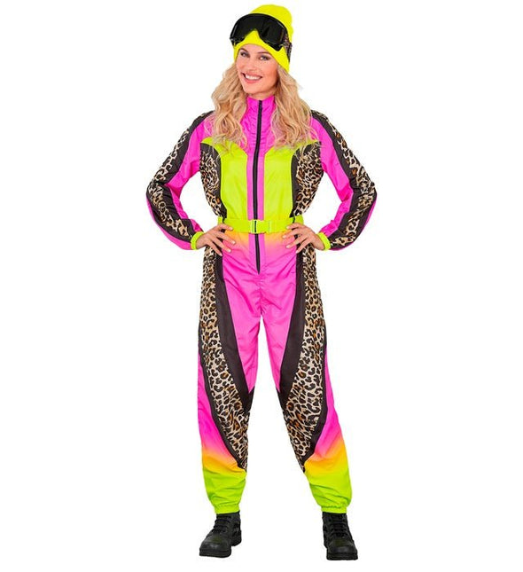 Skier/Snowboarder Luipaard Roze/Geel Dames van Widmann koop je bij Partywinkel