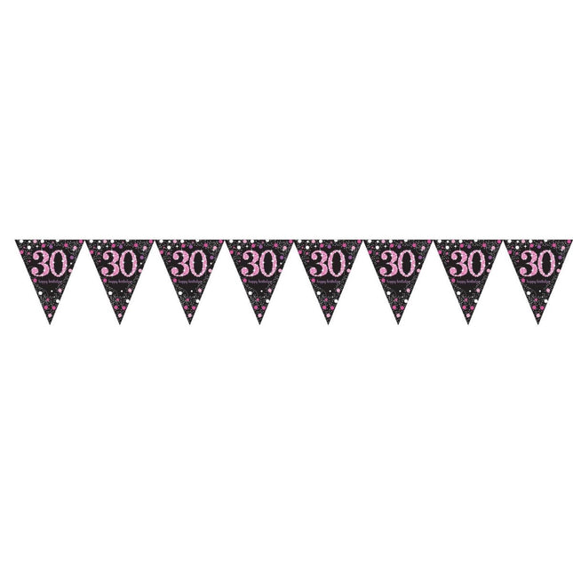 Slinger 30 Jaar Happy Birthday Roze 4m van Riethmueller koop je bij Partywinkel