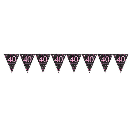 Slinger 40 Jaar Happy Birthday Roze 4m van Riethmueller koop je bij Partywinkel