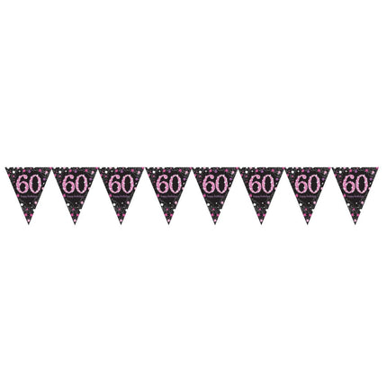 Slinger 60 Jaar Happy Birthday Roze 4m van Riethmueller koop je bij Partywinkel