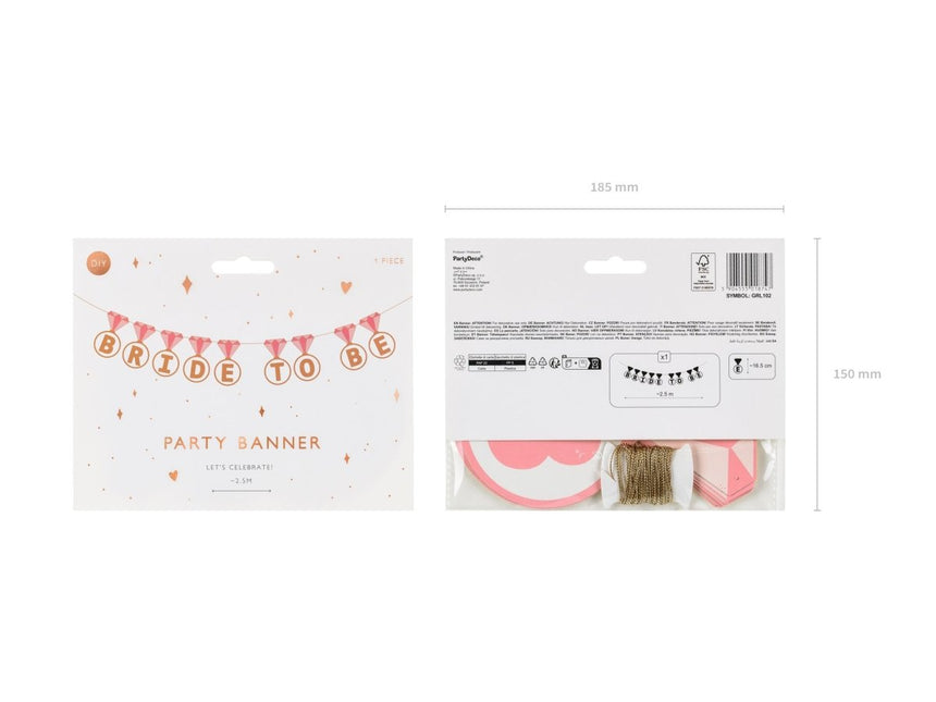 Slinger Bride To Be 2,5m van Partydeco koop je bij Partywinkel