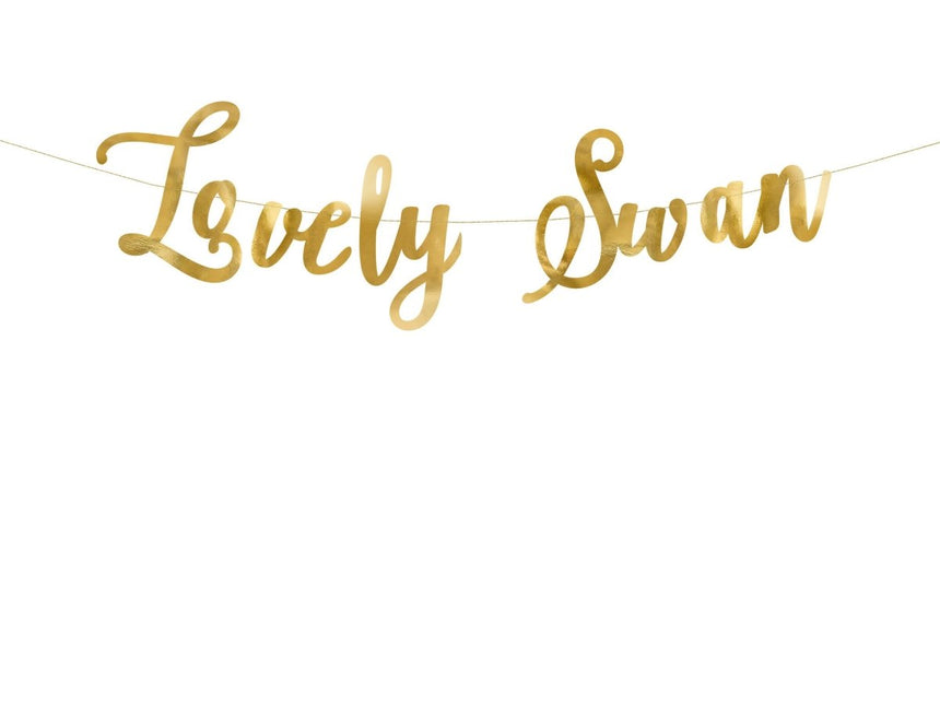 Slinger Lovely Swan Goud 64cm van Partydeco koop je bij Partywinkel