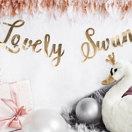 Slinger Lovely Swan Goud 64cm van Partydeco koop je bij Partywinkel