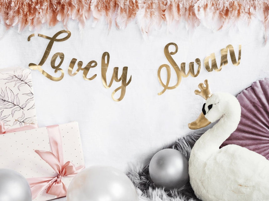 Slinger Lovely Swan Goud 64cm van Partydeco koop je bij Partywinkel
