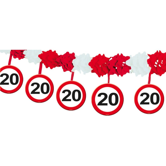 Slinger met Onderhanger 20 Jaar Verkeersbord 4m van Folat koop je bij Partywinkel