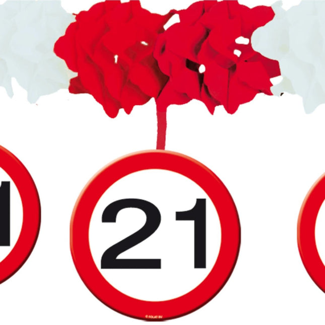 Slinger met Onderhanger 21 Jaar Verkeersbord 4m van Folat koop je bij Partywinkel