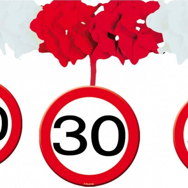 Slinger met Onderhanger 30 Jaar Verkeersbord 4m van Folat koop je bij Partywinkel