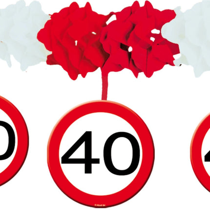Slinger met Onderhanger 40 Jaar Verkeersbord 4m van Folat koop je bij Partywinkel