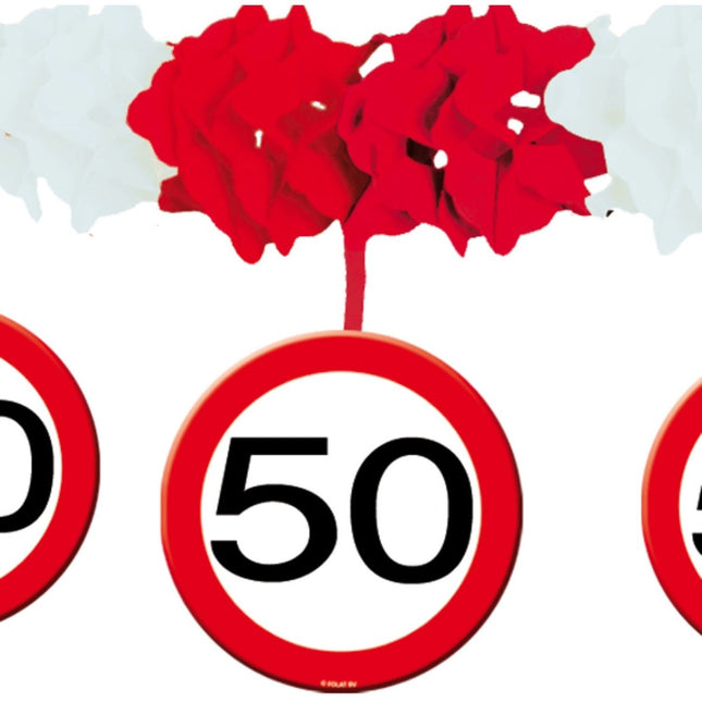 Slinger met Onderhanger 50 Jaar Verkeersbord 4m van Folat koop je bij Partywinkel