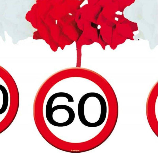 Slinger met Onderhanger 60 Jaar Verkeersbord 4m van Folat koop je bij Partywinkel