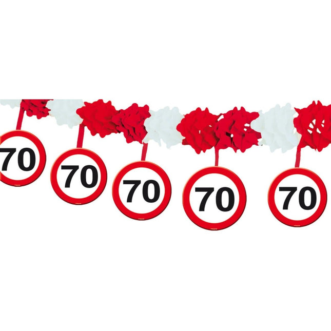 Slinger met Onderhanger 70 Jaar Verkeersbord 4m van Folat koop je bij Partywinkel