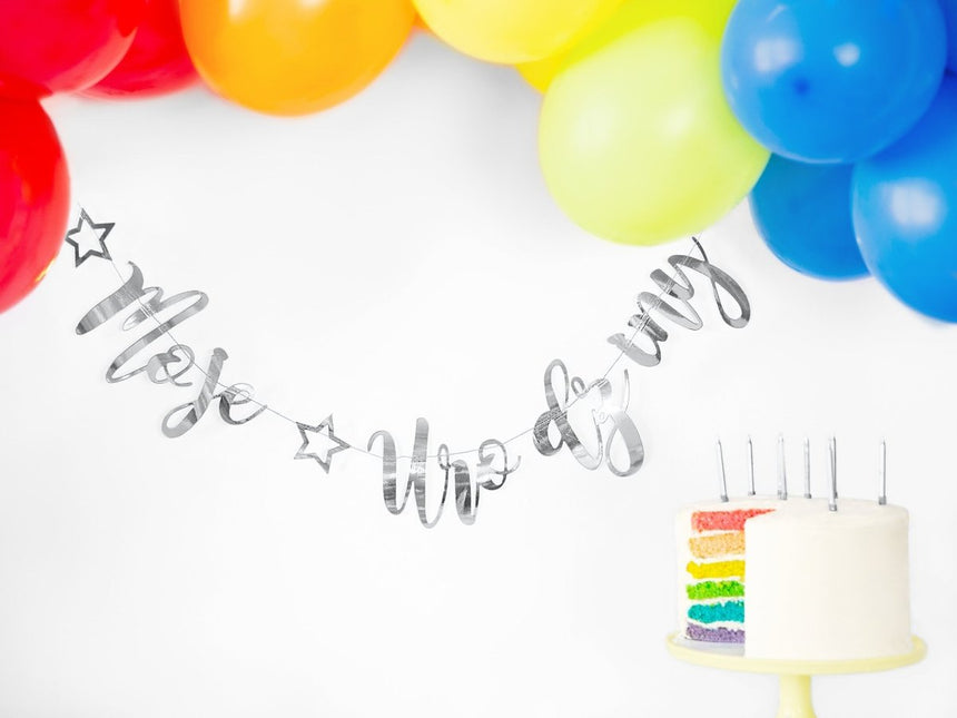 Slinger Moje Urodziny Zilver 90cm van Partydeco koop je bij Partywinkel