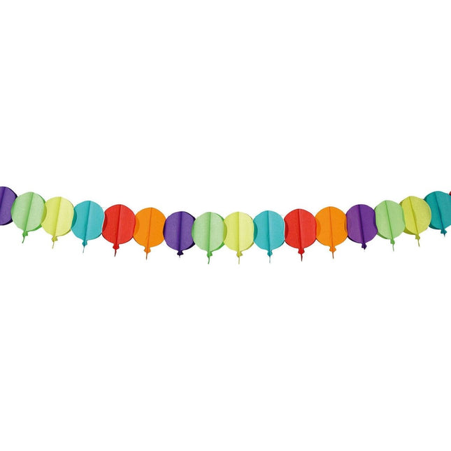 Slinger papier ballon meerkleurig - 6 meter van Folat koop je bij Partywinkel