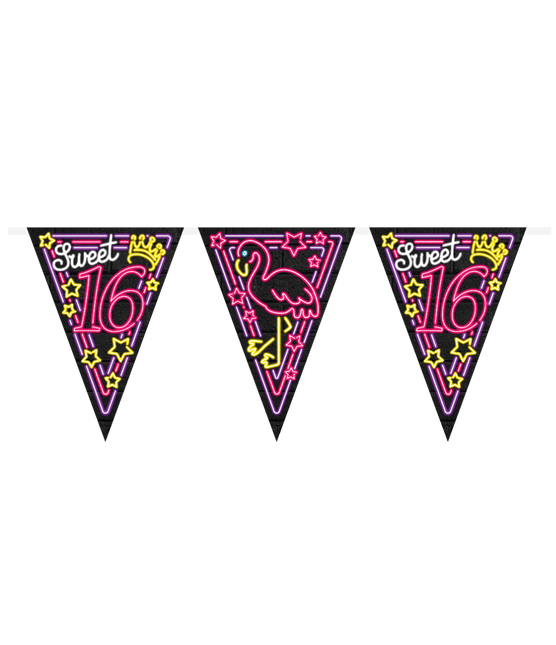 Slingers 16 jaar Sweet 16 Neon 10m van Paper Dreams koop je bij Partywinkel