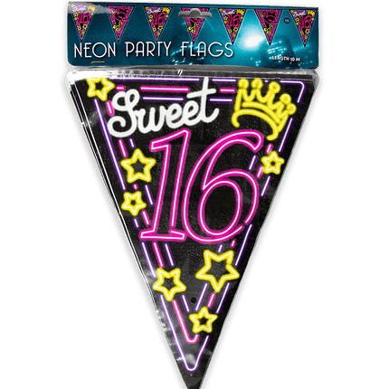 Slingers 16 jaar Sweet 16 Neon 10m van Paper Dreams koop je bij Partywinkel