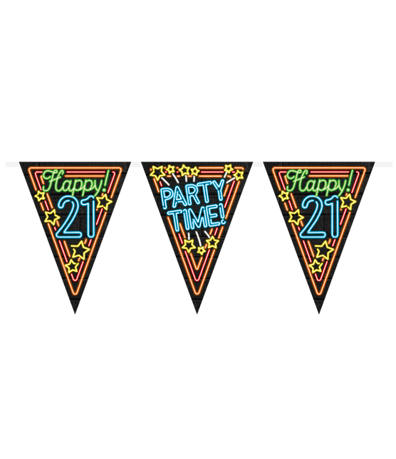 Slingers 21 Jaar Neon 10m van Paper Dreams koop je bij Partywinkel