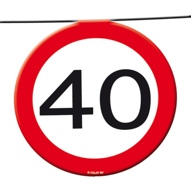 Slingers 40 Jaar Verkeersbord 12m van Folat koop je bij Partywinkel