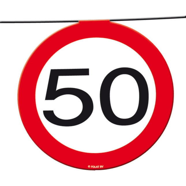 Slingers 50 Jaar Verkeersbord 12m van Folat koop je bij Partywinkel