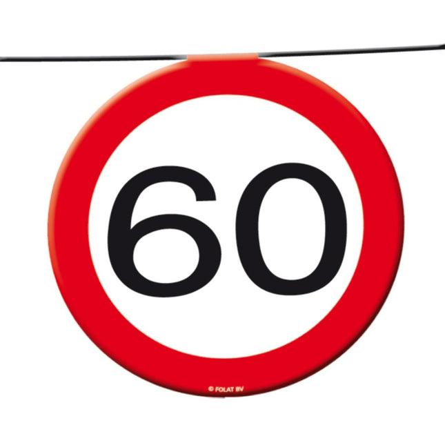Slingers 60 Jaar Verkeersbord 12m van Folat koop je bij Partywinkel