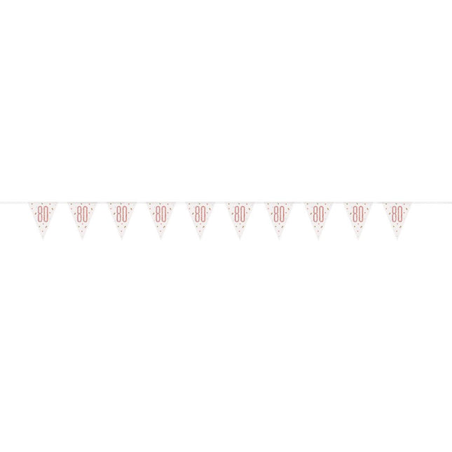 Slingers 80 Jaar Rose Goud 2,74m van Unique koop je bij Partywinkel