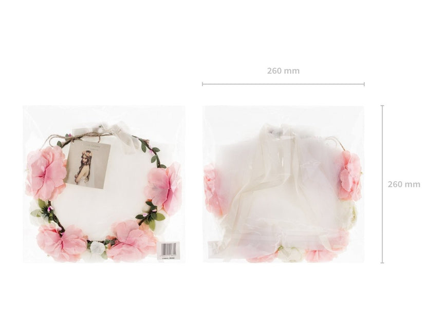 Sluier Met Bloemen Krans 17cm van Partydeco koop je bij Partywinkel