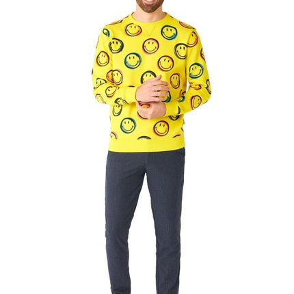 Smiley Smudge Trui Heren OppoSuits van OppoSuits koop je bij Partywinkel