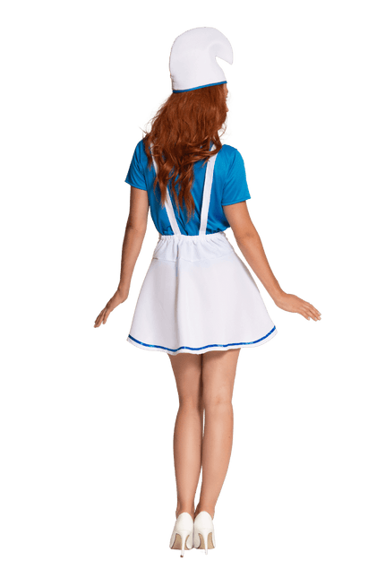Smurfen Pak Blauw Wit Dames van Partychimp koop je bij Partywinkel