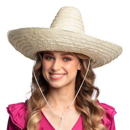 Sombrero Naturel 49cm van Boland koop je bij Partywinkel