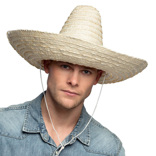 Sombrero Naturel 49cm van Boland koop je bij Partywinkel