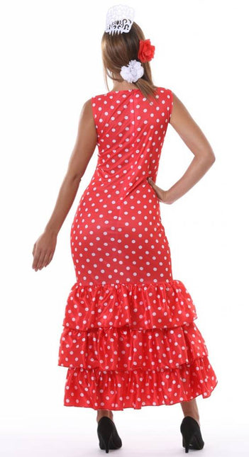 Spaanse Jurk Flamenco Rood van Fiestas Guirca koop je bij Partywinkel