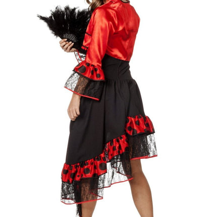 Spaanse Jurk Flamenco Rood Zwart van Wilbers & Wilbers koop je bij Partywinkel