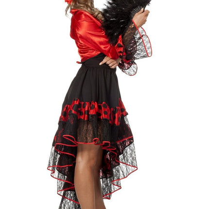 Spaanse Jurk Flamenco Rood Zwart van Wilbers & Wilbers koop je bij Partywinkel