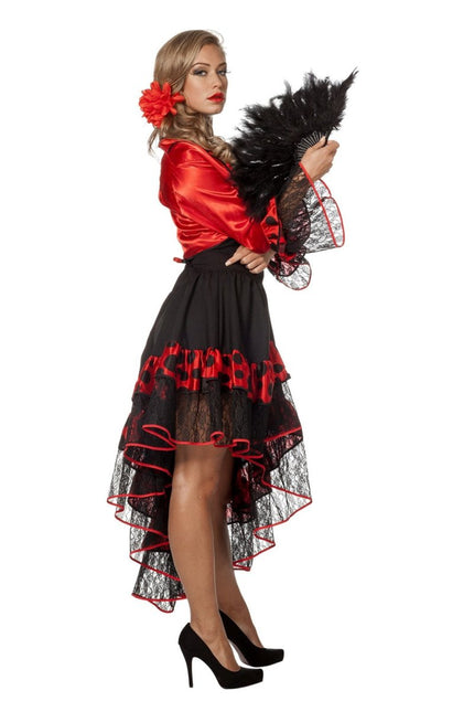 Spaanse Jurk Flamenco Rood Zwart van Wilbers & Wilbers koop je bij Partywinkel