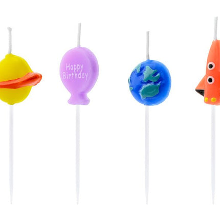 Space Kaarsen 3cm 4st van Partydeco koop je bij Partywinkel