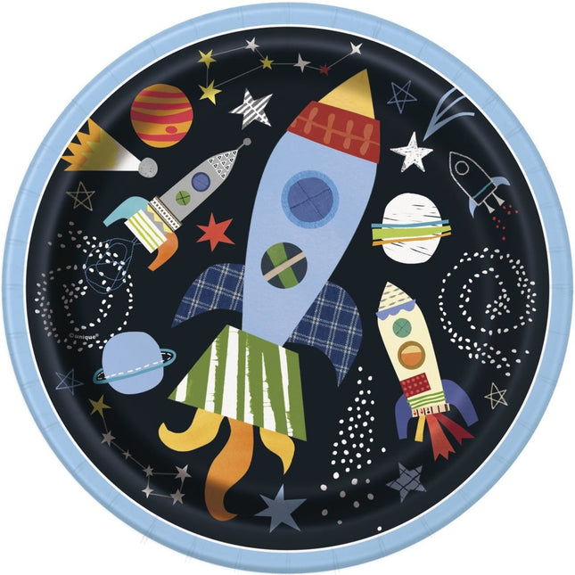 Space Party Borden 23cm 8st van Unique koop je bij Partywinkel