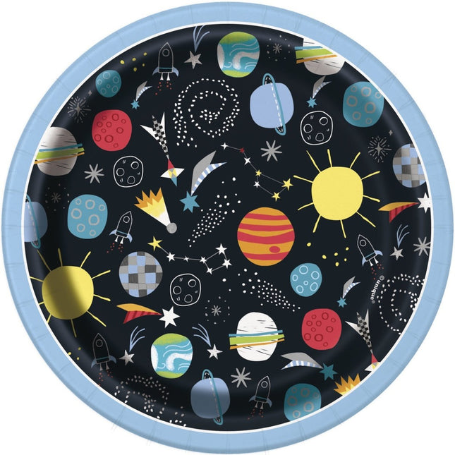 Space Party Bordjes 18cm 8st van Unique koop je bij Partywinkel