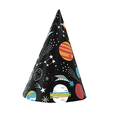 Space Party Feesthoedjes 8st van Unique koop je bij Partywinkel