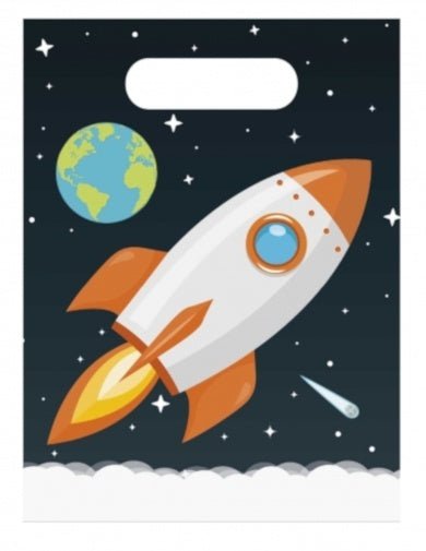 Space Party Uitdeelzakjes 23,5cm 8st van Unique koop je bij Partywinkel