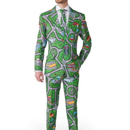 Speelkleed Groen Pak Heren Suitmeister van Suitmeister koop je bij Partywinkel
