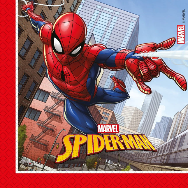 Spiderman Servetten 33cm 20st van Procos koop je bij Partywinkel