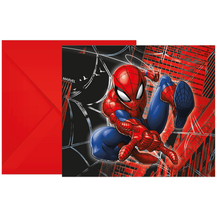 Spiderman Uitnodigingen Papier 6st van Procos koop je bij Partywinkel