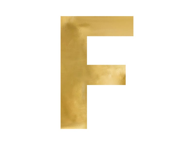 Spiegelletter F Goud 60cm van Partydeco koop je bij Partywinkel