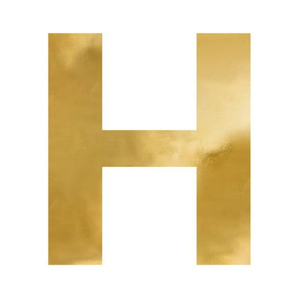 Spiegelletter H Goud 60cm van Partydeco koop je bij Partywinkel