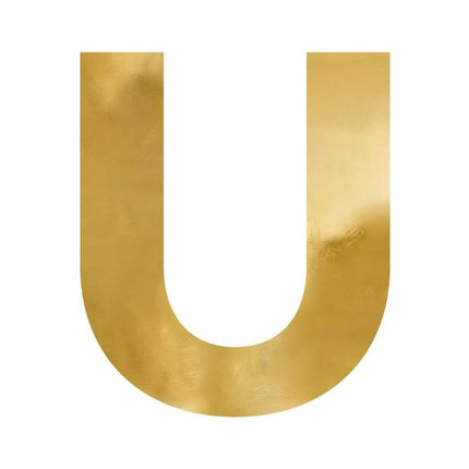 Spiegelletter U Goud 61cm van Partydeco koop je bij Partywinkel